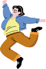 Obraz premium Jumping active man sports illustration