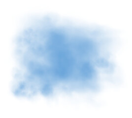 Realistic blue smoke or haze, magic fog, vapor.