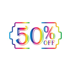 Colorful 50% Off Discount Tag