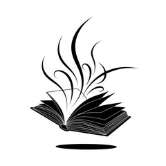 Vector illustration of an open book with pages isolated on a white background, symbolizing education and knowledge