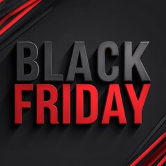 Bold Black Friday Banner with Eye-Catching Red Theme for Promotional Use