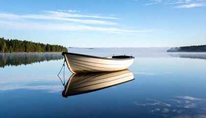 Naklejka premium boat on lake