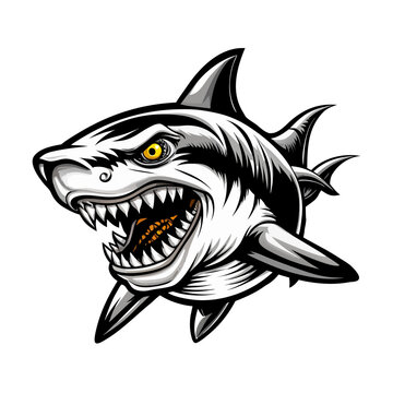 un logo con un feroce squalo  07