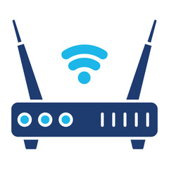 Access Icon In Blue Monochrome Flat Design, Vector Illustration