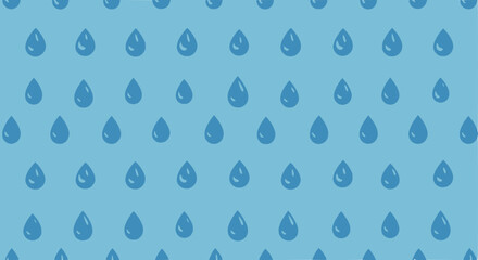 simple raindrop shapes, solid light blue, seamless pattern