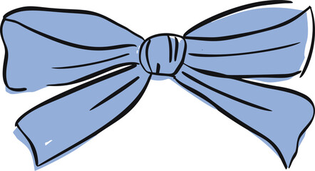 Blue ribbon bow. Perfect for greeting cards, wedding invites, event programs, or formal stationery. Fully editable vector.