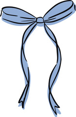 Blue ribbon bow. Perfect for greeting cards, wedding invites, event programs, or formal stationery. Fully editable vector.