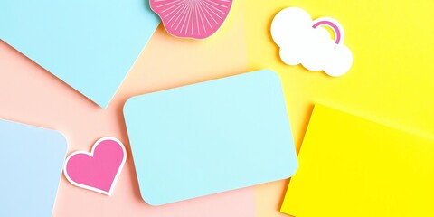 Adorable pastel rainbow notes, stickers & labels; perfect for planners & scrapbooking, rainbow stickers, planner supplies