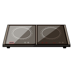 Fototapeta premium champagne induction cooktop cartoon vector illustration