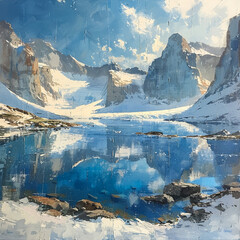 lake and mountains 
