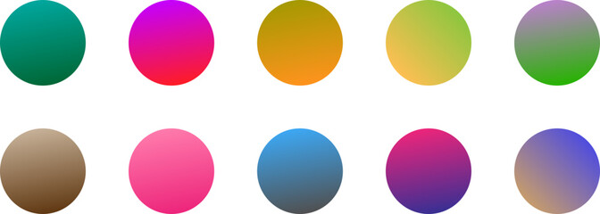 Vector set of gradient pallete with circle style.