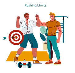 Personal Trainer. Flat Vector Illustration