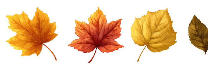 Obraz premium Autumn leaves in various stages of color change