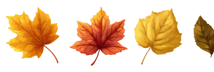 Autumn leaves in various stages of color change
