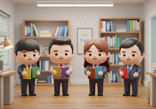 Business Team Holding Books. International Literacy Day September 8 - Powered by Adobe