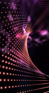 Purple fractal points moving in the space. Loop. 4K Vertical