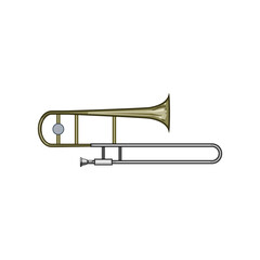 Obraz premium crystal trombone cartoon vector illustration