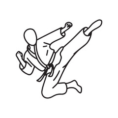 Karate kimono icon line art vector illustration on white background