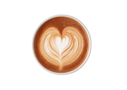 Creamy latte art heart design