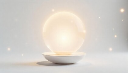 Serene image of soft, white light emanating from a gentle, healing source on a pure white background Perfect for meditation, mindfulness, spirituality, and wellness themes , optimism, mindfulness