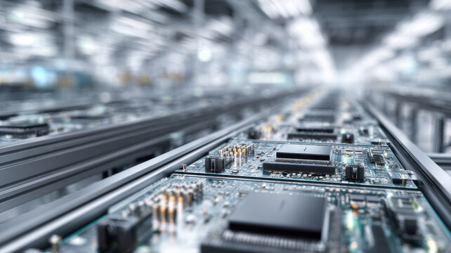 Electric circuit boards with conveyor movement, high-tech industry