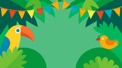 jungle canopy colorful toucans birthday