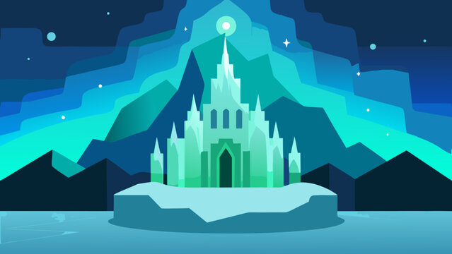 icy birthday palace northern lights glow