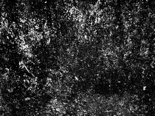 Abstract grunge white stain on black background. Scratched rough surface grunge graphic element for overlay design.