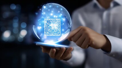 Close-up of a scanned QR code for digital payment, featuring clean negative space. Modern and practical scene ideal for e-commerce, mobile payments, fintech, and technology content - Powered by Adobe