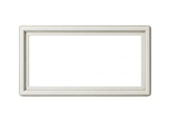 An empty rectangular off-white frame with rounded corners, realistic minor wear, and light texture, showcasing a retro design aesthetic. Isolated on a transparent background with ample copy space,