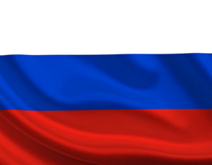 Russian Federation Flag Flowing Smoothly in Gentle Breeze, High-Resolution Fabric Texture, Isolated on Transparent Background