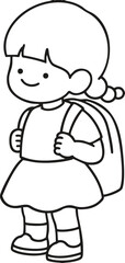 a girl with a school bag