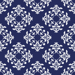 Seamless damask and lace floral pattern for vintage textile design, fabric, ethnic, background, abstract, vector illustration.