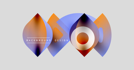 Abstract colorful shapes overlap, creating dynamic visual effect. Modern design elements suggest innovation, energy, fluidity.