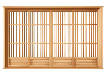 Wooden, multi-paned window, Asian style