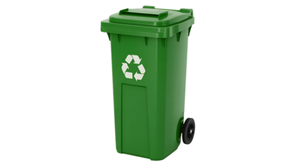 Green recycling bin promotes eco-friendly living and waste reduction in residential areas and businesses