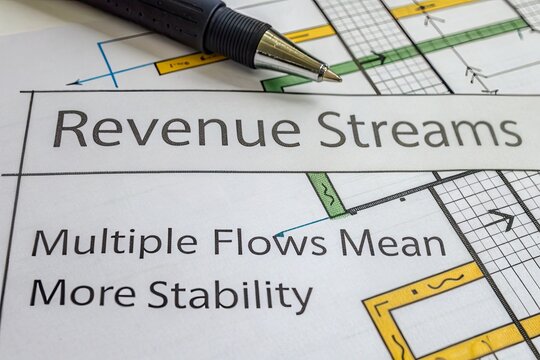 Detailed financial plan illustrating revenue streams with stability insights and graphs