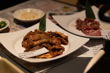 Genghis Khan Lamb and Vegetable BBQ on a Cast Iron Griddle in a Local Sapporo Restaurant