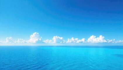 Fototapeta premium Vast, cloudless azure sky, a brilliant, deep blue expanse stretching to the horizon Perfect for backgrounds, travel, nature, and serenity themes , tranquility, azure