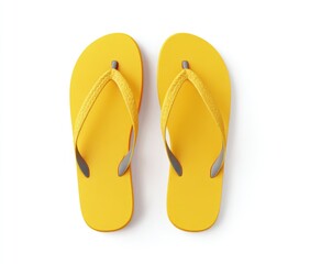 Pair of bright yellow flip-flops