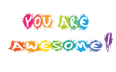 Awesome in white splash background illustration