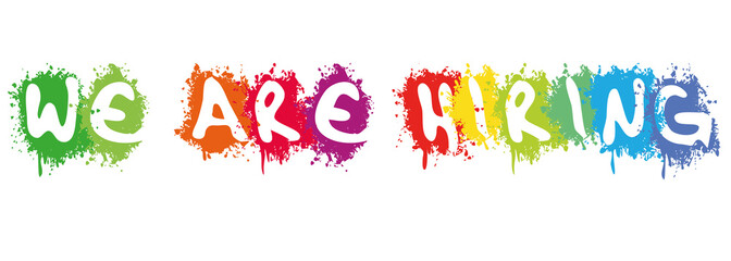 we are hiring in white splash background illustration