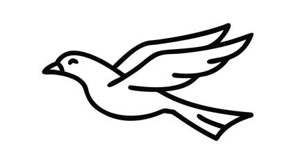 Obraz premium Simple line drawing of a bird flying, isolated on white background