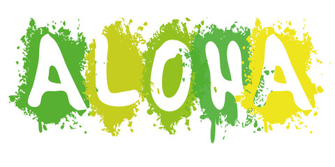 Aloha in white splash background illustration © Perfect Art