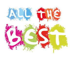 all the best in white splash background illustration