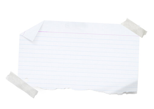 White grid notepaper journal sticker. A blank sheet of checkered paper. Real notepad with grid line isolated	