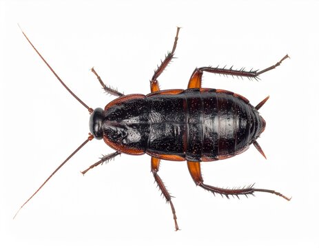 high definition photo of cockroach in white isolated background