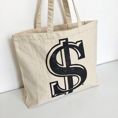 Dollar Sign Fabric Tote Bag	
