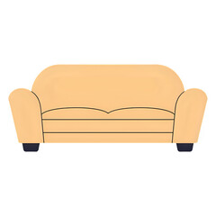 Yellow Sofa Illustration &ndash; Flat Home Furniture Vector