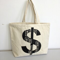 Dollar Sign Fabric Tote Bag	
